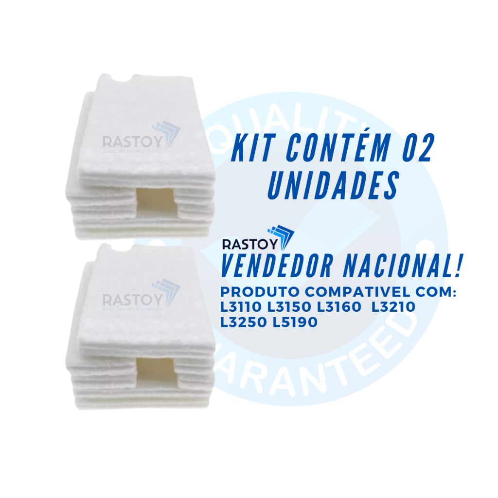 Imagem Kit 02 Feltro Almofada Esponja Absolvente para Epson L3100 L3110 L3115 L3150 L3250 L3160 L5190 L5290