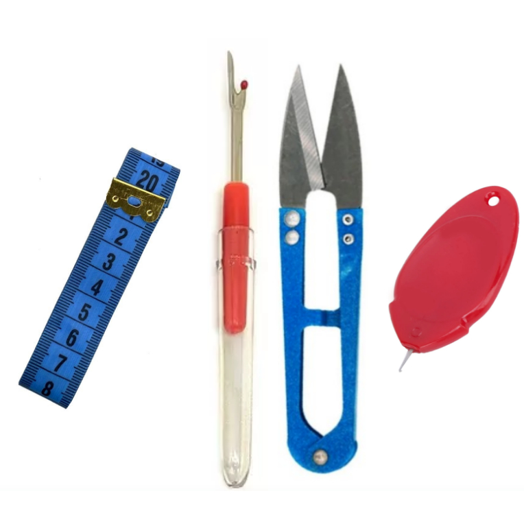 Kit Fita métrica e Desmanchador de casa e Passa linha Fácil e Tesoura Arremate
