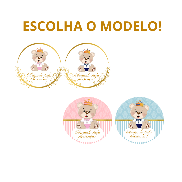 Kit 100 Adesivos selo Chá Revelação Obrigado pela presença, para tubetes, lembranças, latas e etc.