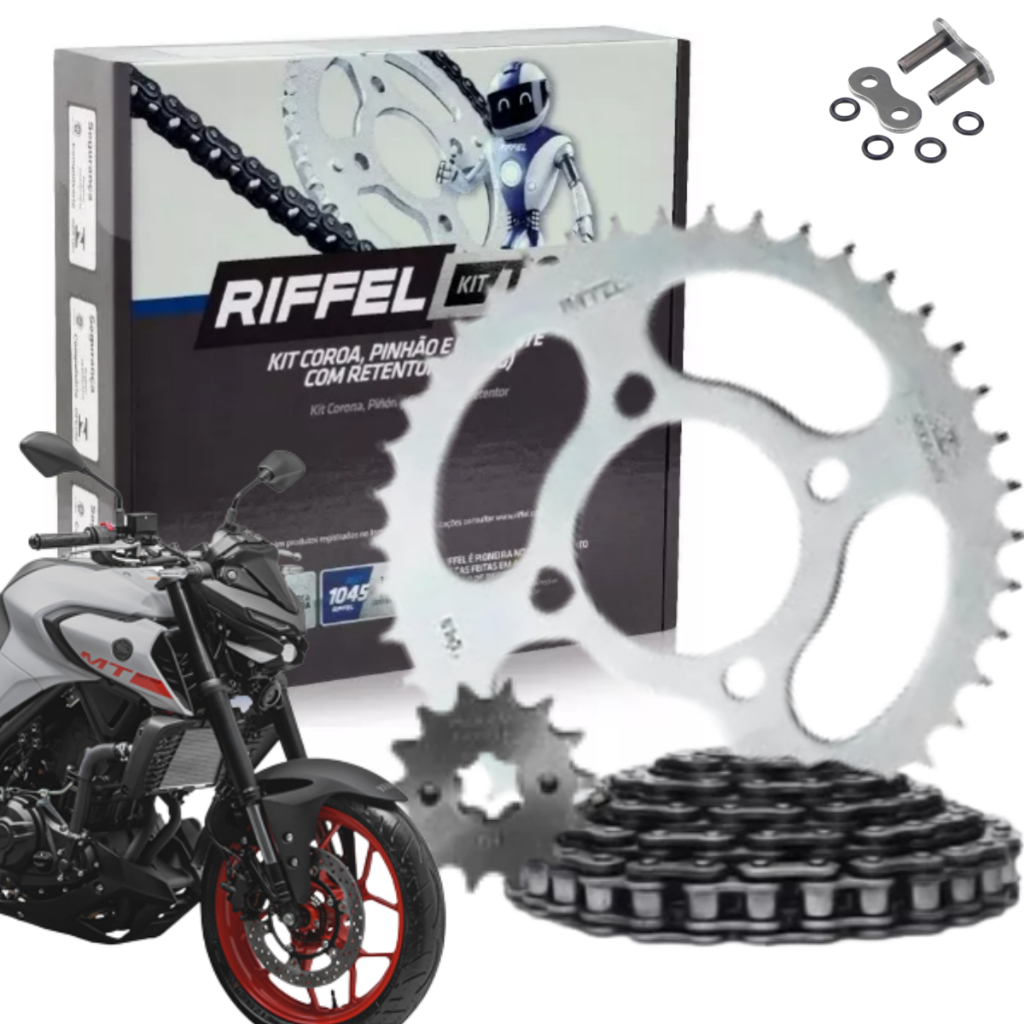 Kit Relação Tração Transmissão Com Retentor Yamaha Mt03 YZF R3 2016 a 2024 Origi