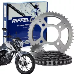 Kit Relação Tração Transmissão Honda Cg Titan Fan 160 2016 a 2025 Original Riffel