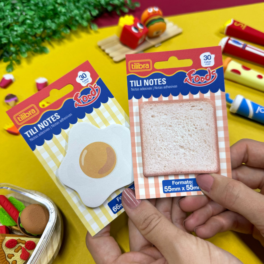 Bloco Adesivo Tili Notes 30 Folhas (Ovo Frito e Pão de Forma) - Tilibra