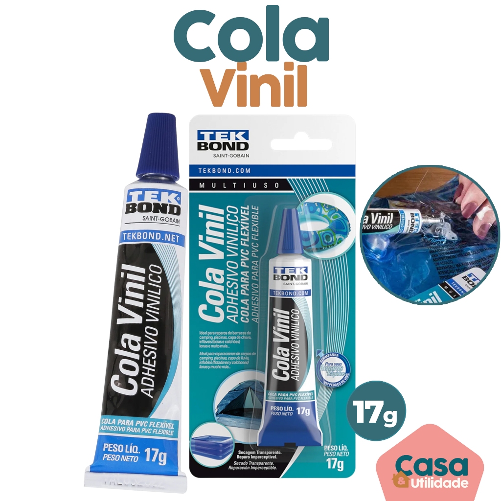 Cola Piscina Barraca Tenda Lona Boia Vinil Tek Bond 17g