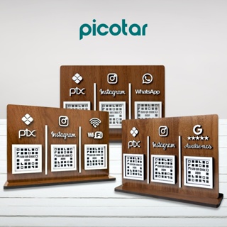 Placa Pix 3 Qr Code Madeira , Instagram Display Whatsapp plaquinha pagamento em Oferta na Shopee