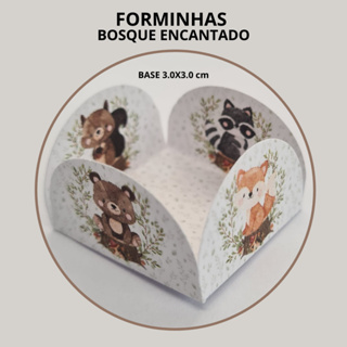 FORMINHAS BOSQUE ENCANTADO CONFEITARIA DOCES FESTA ANIVERSÁRIO CORES LISAS CANDYZINHA - BASE 3x3 cm em Oferta na Shopee