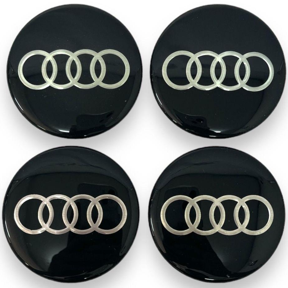 Jogo 4 Emblema Logo Adesivo Roda Audi 55mm
