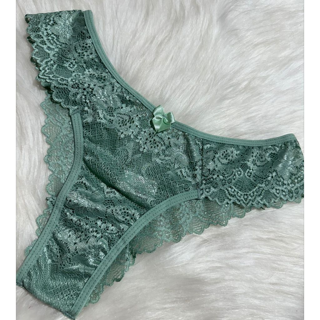 Calcinha fio rendado c/ laço forro interno algodão UNIDADE Lingerie Feminina Renda Luxo confortável