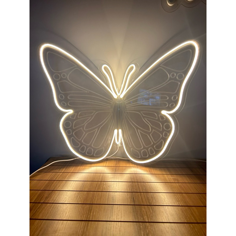 Borboleta led neon 3d 50x35cm em acrilico em Oferta na Shopee