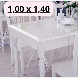 Toalha de Mesa Plástico Transparente Impermeável 1,00 X1,40m Mesa Retangular