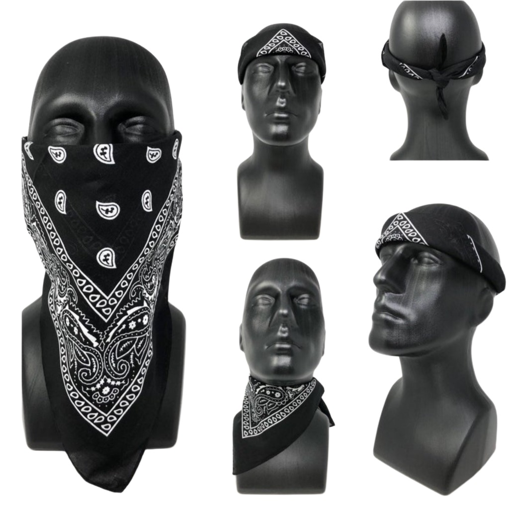 Detalhes do Bandana Estampada Lenço Rock Máscara Azul Royal