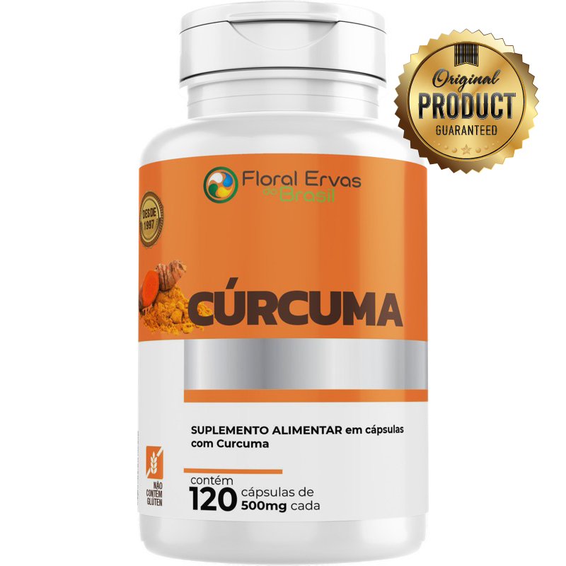 Cúrcuma 500mg 120 Cápsulas Açafrão Tumérico Açafrão Índia - Floral Ervas do Brasil