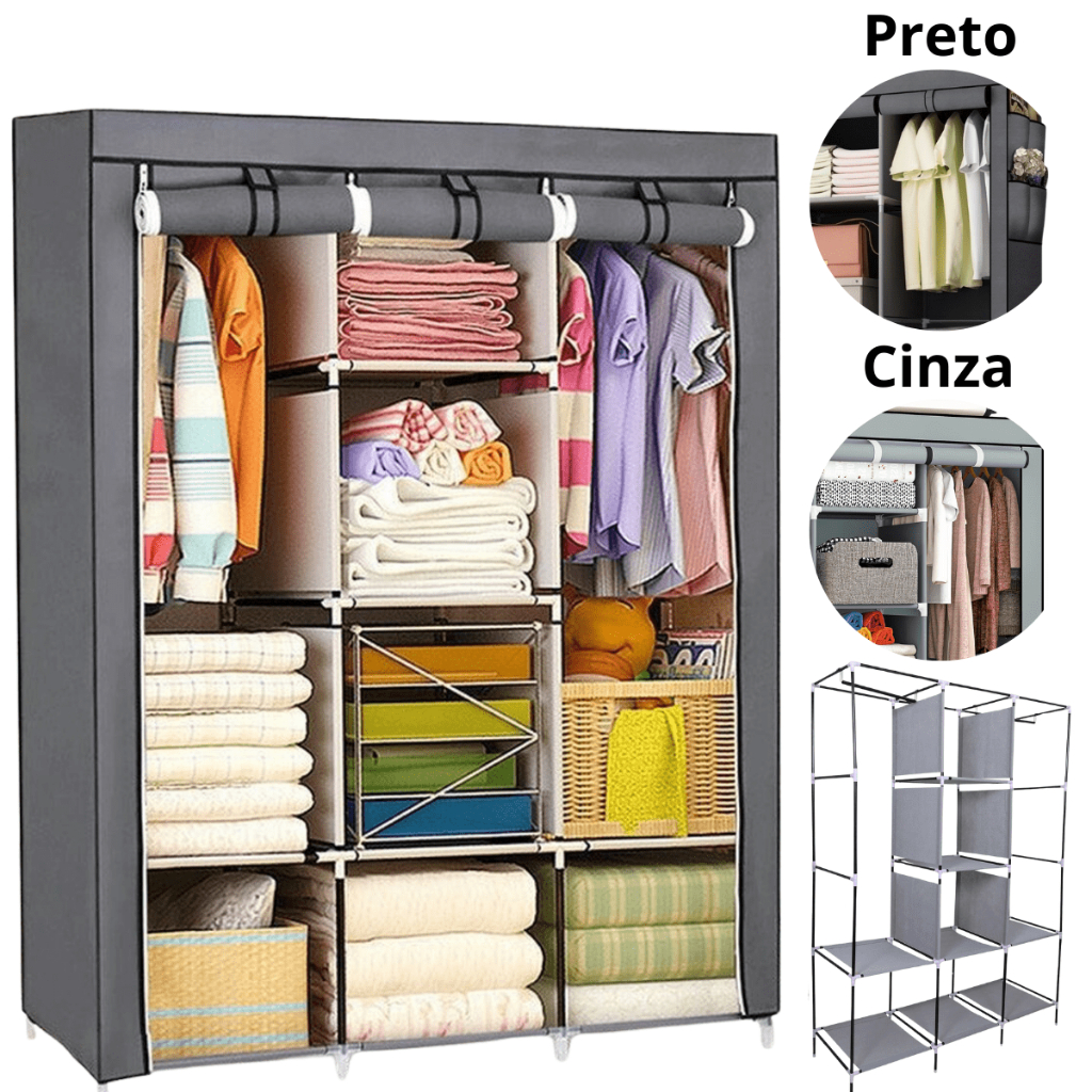 Guarda Roupa Dobrável Organizador De Roupas Armário Grande