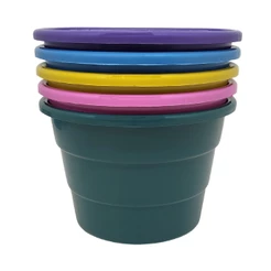 Kit 05 Vasos de parede plástico Arandela meia lua cuia 3,3L