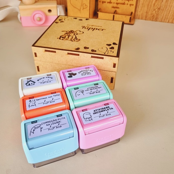 Kit com 6 carimbos Pedagógicos para Professores em Oferta na Shopee