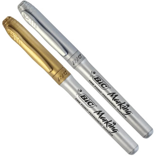 MARCADOR PERMANENTE BIC FINE METALLIC  (DOURADA E PRATA) em Oferta na Shopee