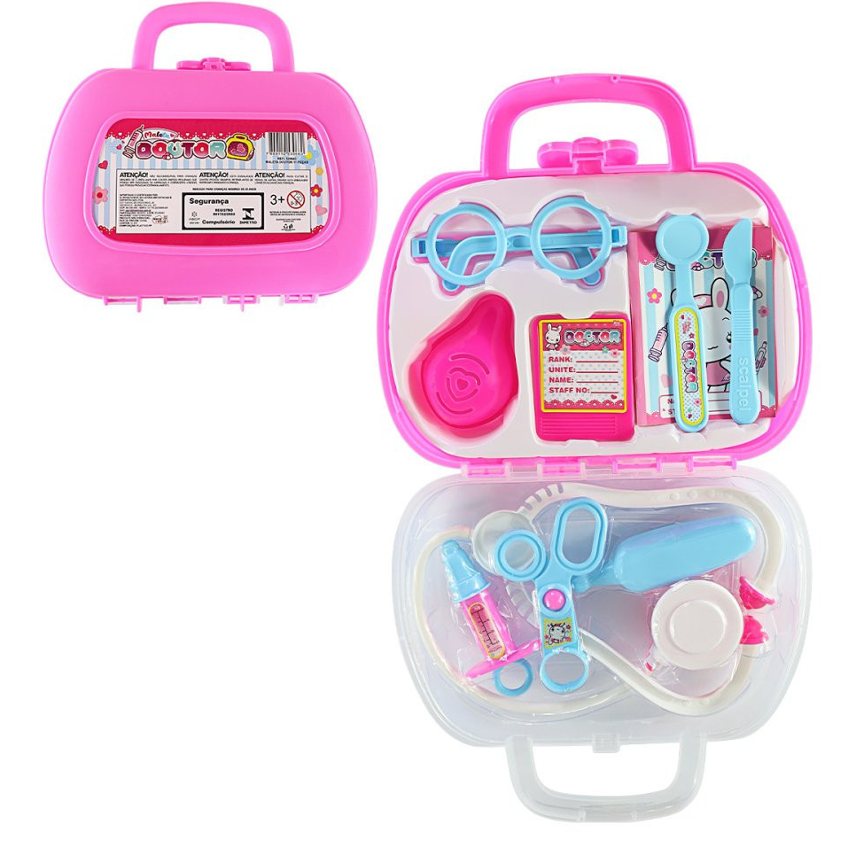 Maleta de médico infantil Maleta Rosa de Médico kit medico brinquedo infantil menina Doutora