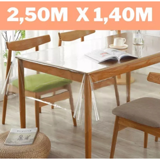 Toalha De Mesa Plástico Transparente Impermeável 4/6/8 cadeiras de mesa retangular em Oferta na Shopee