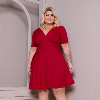 Vestido Plus Size Moda Evangélica Social Elegante Soltinho em Oferta na Shopee