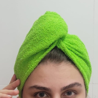 Toalha Mágica Feminina para Secagem Rápida dos Cabelos Tecido 100% Algodão em Oferta na Shopee