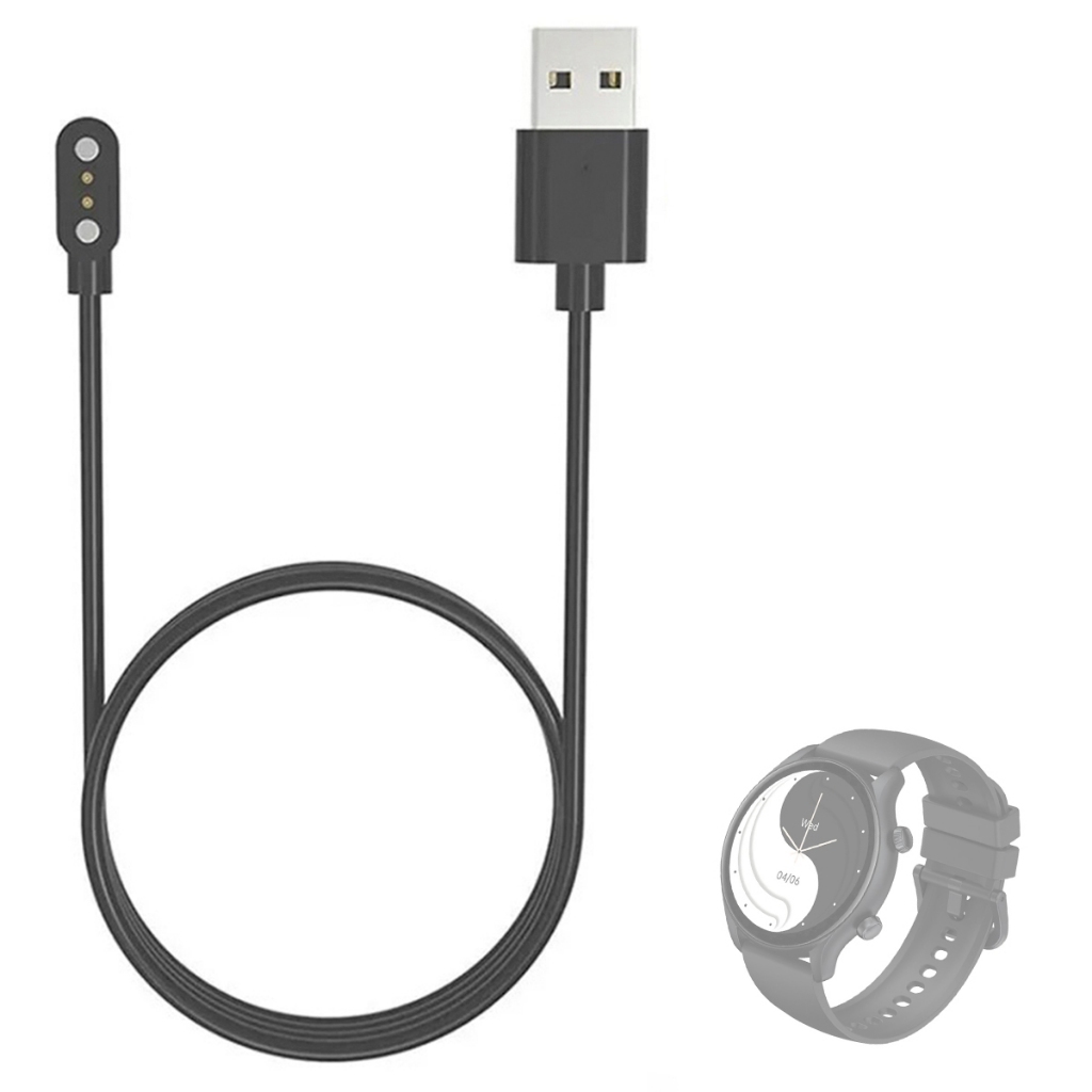 Carregador Usb Compatível Com Smartwatch Zeblaze Btalk 3 PLUS Redondo magnetico Magnético