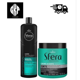 KIT SFERA ALISANTE NORMAL OU FORTE 480g +  NEUTRALIZANTE SFERA 500ml em Oferta na Shopee