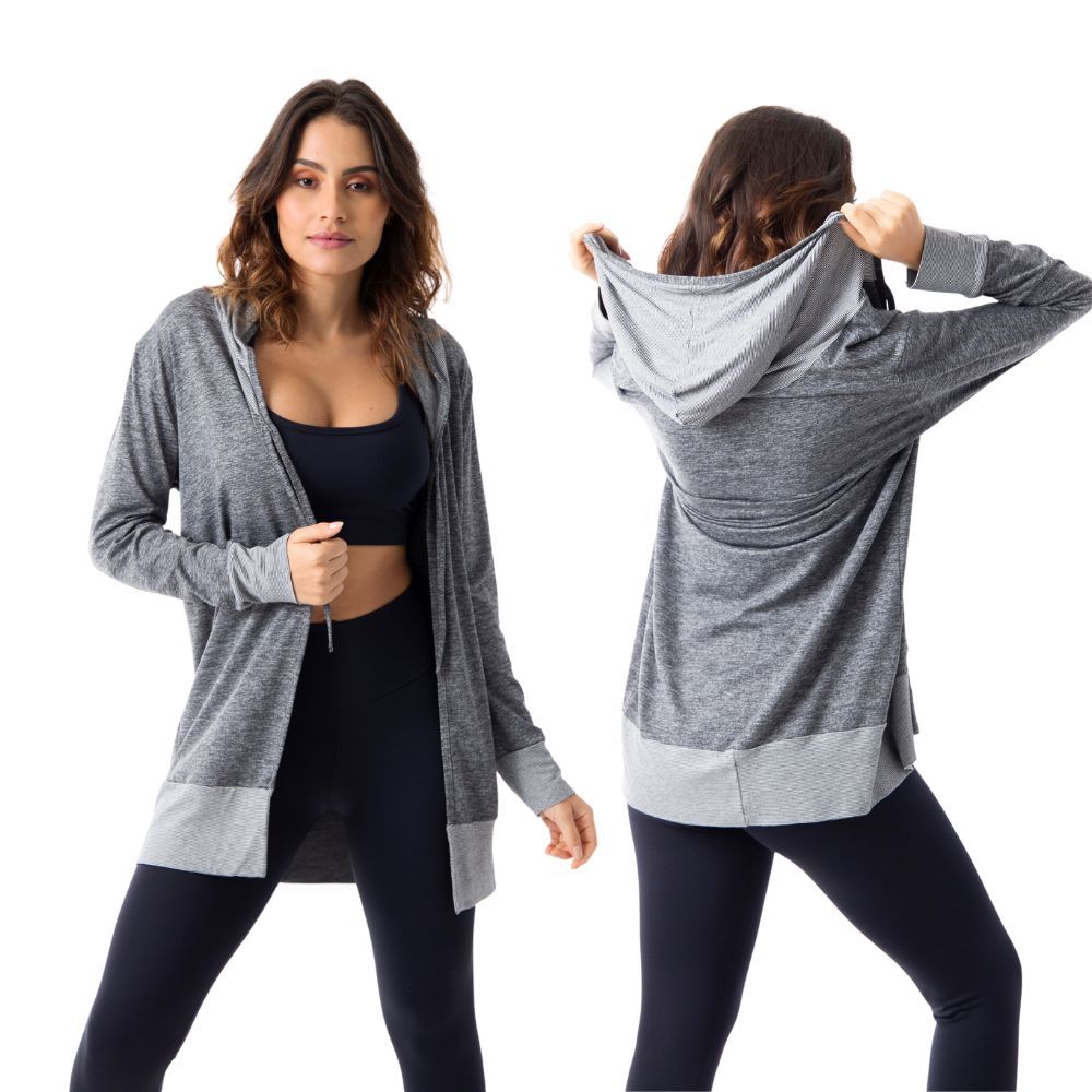 Casaco Feminino Aberto com Capuz Nicolly