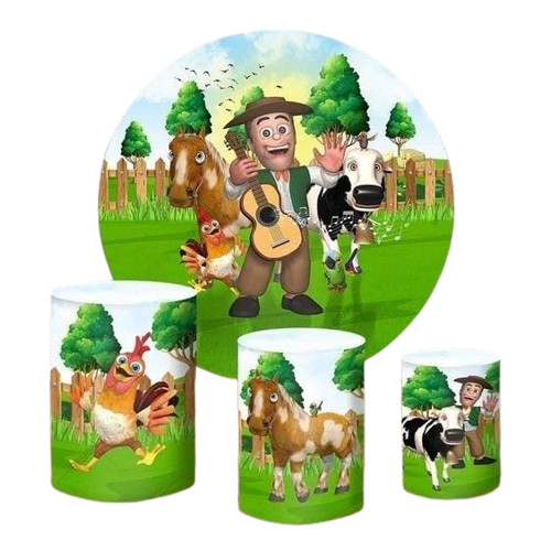 PAINEL E CILINDROS EM TECIDO SUBLIMADO FAZENDA DO ZENON