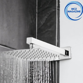 Ducha Chuveiro Inox Quadrado 20x20 cm Com Braço 40cm