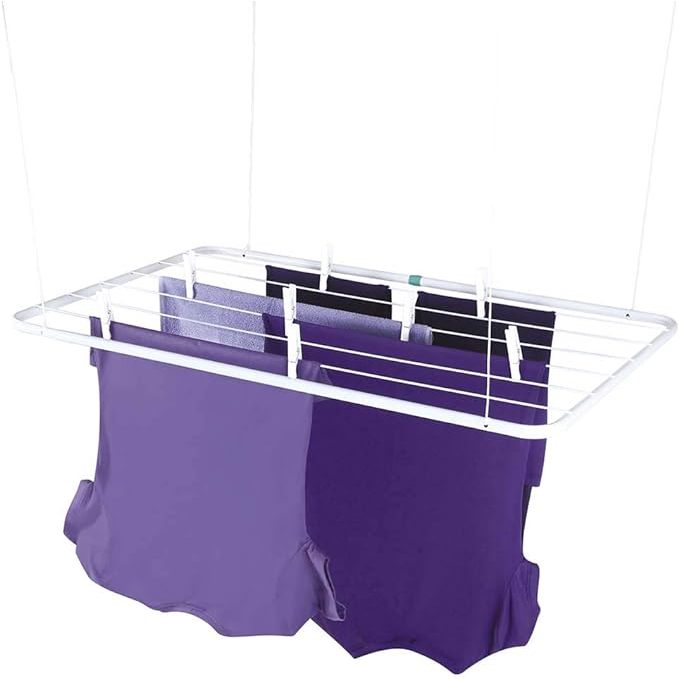 Varal De Teto 90cm x 56cm Mor Aço Branco ou Alumínio Oferta