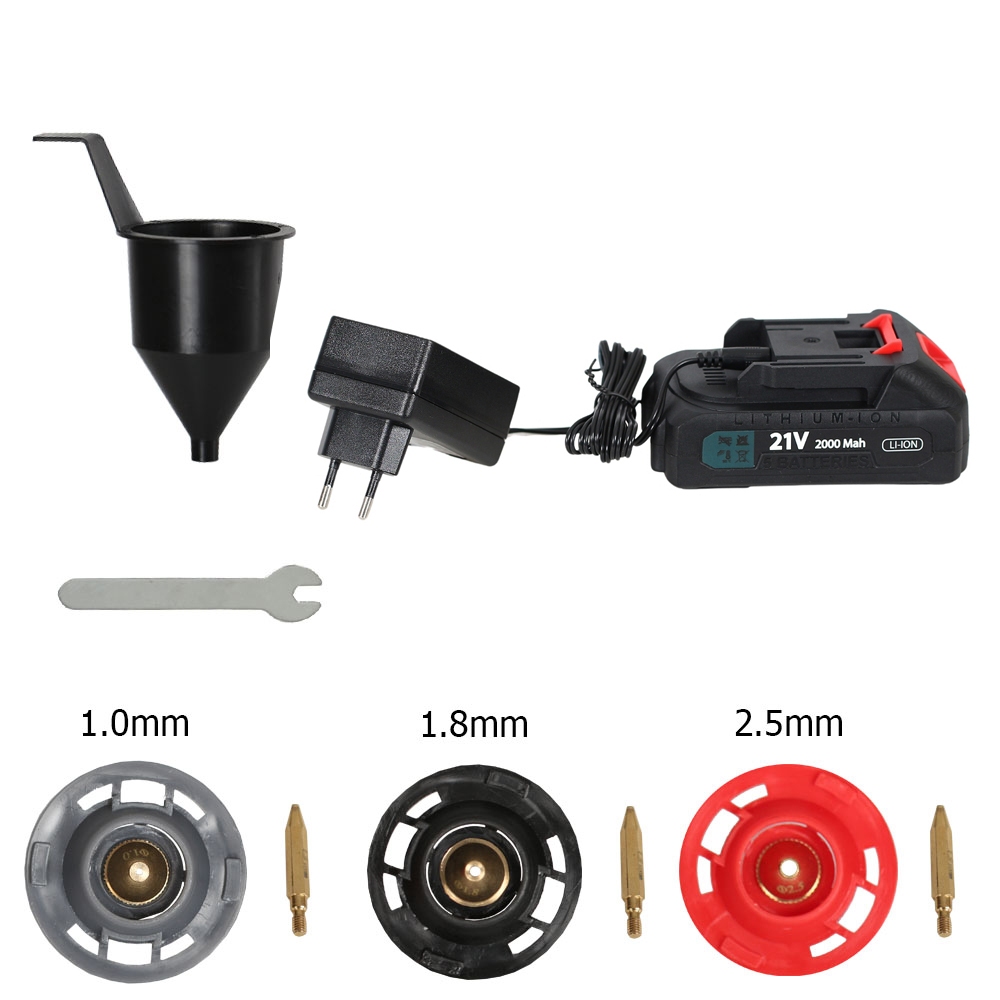 Pistola De Pintura E Pulverizador HVLP a bateria 21v com 3 bicos de cobre tssaper fast charger · foto 2
