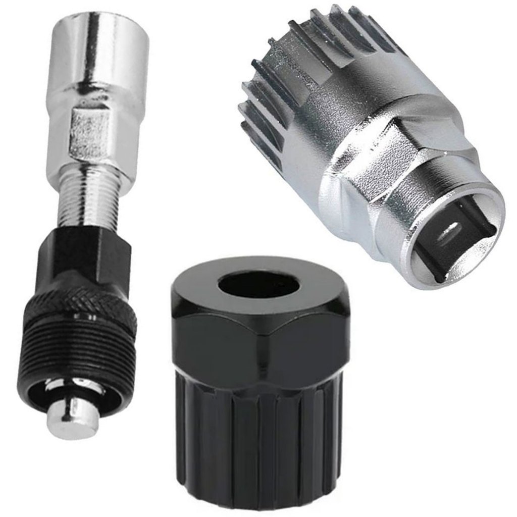kit 3 farramenta para bike chave Extrator Pedivela Movimento Central Roda Livre Chave Extrator Saca Catraca