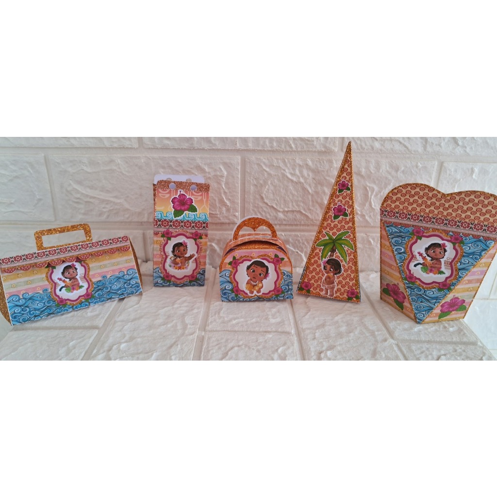 50 Lembrancinhas de aniversário Moana Baby personalizados para aniversário caixinhas de aniversário da Moana Baby