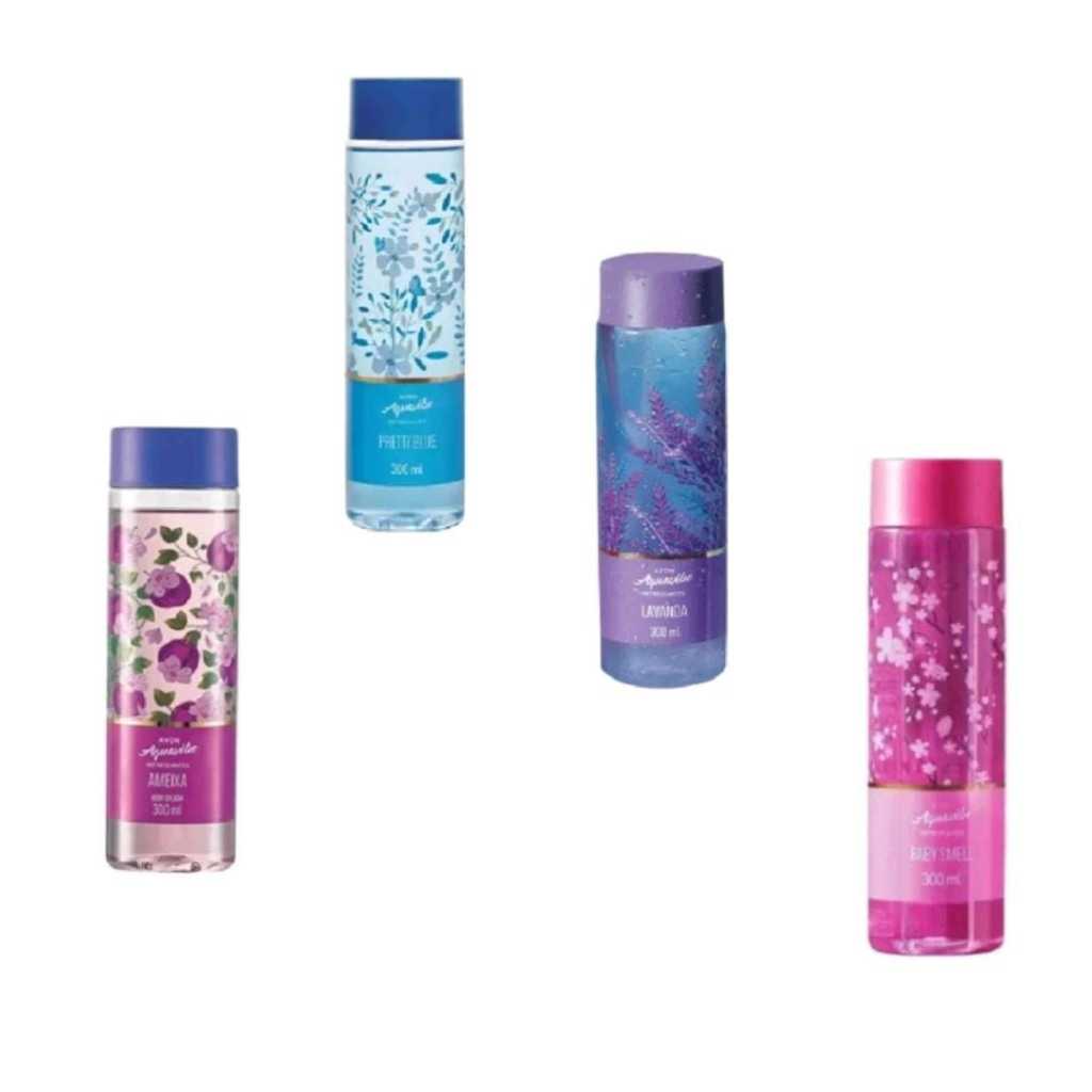 Colônias Body Splash Aquavibe Refrescante Avon - 300ml cada (Pretty Blue, Baby Smell, Pitanga, Tangerina e Magnólia)