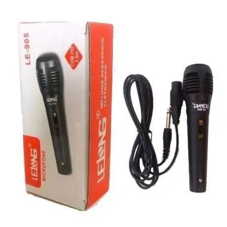 Microfone Dinâmico profissional Com Fio Caixa Som E Karaokê