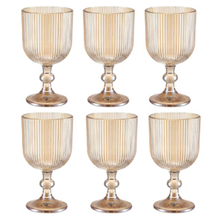 Cj De Taças Graffiato Ambar 370ml Agua Vidro Vinho 6 Peças em Oferta na Shopee