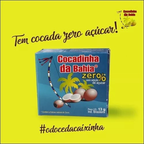 Cocadinha da Bahia Zero Açucar Doce na Caixinha  12 e 25 Unidades A Melhor Cocada da Bahia Doce de Coco baiano