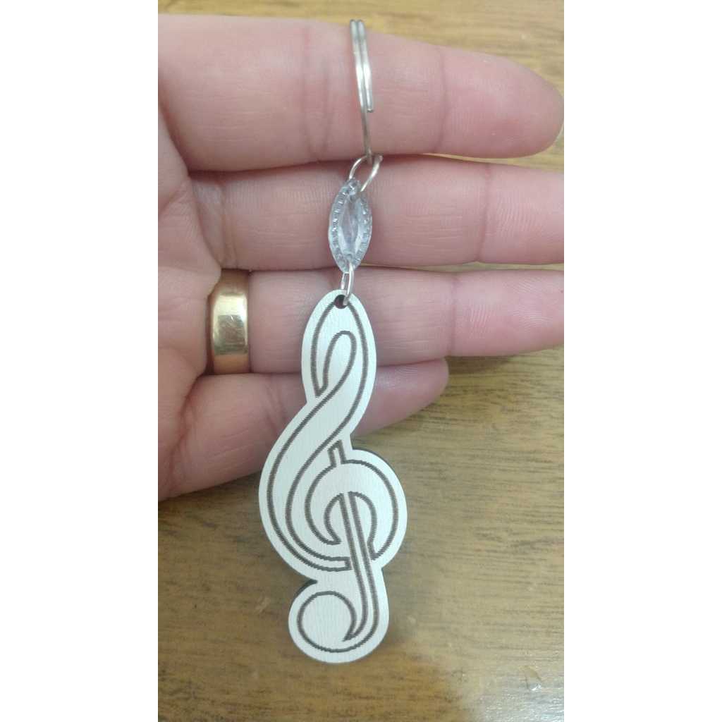 50 Chaveiros Lembrancinha MDF Clave de sol Musica