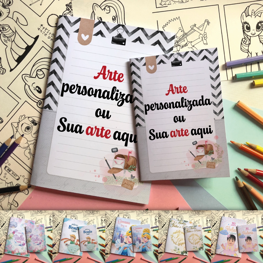 Revistinha de colorir personalizável com sua arte ou criação nossa A6 (10x15 cm)