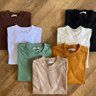 Camiseta T-Shirt Estilosa Gola Alta Feminina 100% Algodão Basica Lisa em Oferta na Shopee