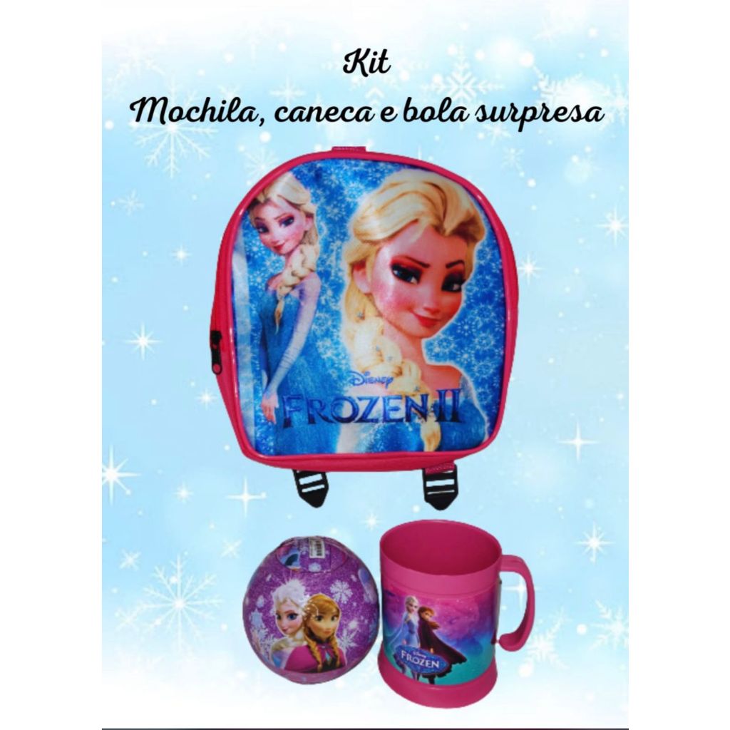 Kit Bolsinha com alça + Caneca + Bola Surpresa