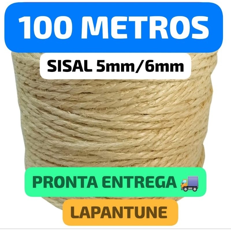 Corda de Sisal com 6mm Para Artesanatos Arranhadores Decoração bijuterias utilidades