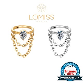 Piercing Helix Conch Argola Titânio Clik Corrente Zircônia Gota《Lomiss semijoias》 em Oferta na Shopee