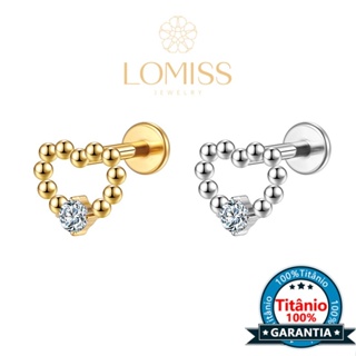 Piercing Helix Tragus Conch Boca-Medusa Labret Titânio Pvd Coração Vazado 1 Zircônia em Oferta na Shopee