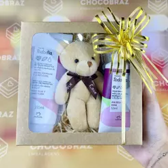 KIT Caixa com Visor S21 Kraft (15x15x4cm) ASSK (CHOCO)