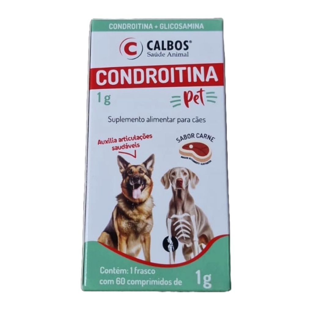 Condroitina Pet Suplemento Alimentar Calbos 1g 60 Comprimido