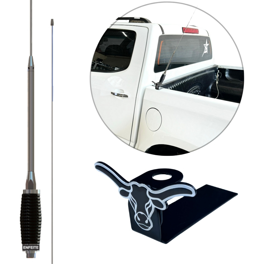 Antena Px Enfeite Com Prolongador Suporte Caminonete Touro