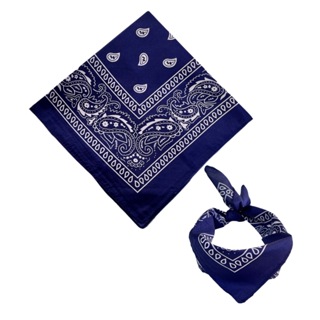 Bandana Estampada Lenço Azul Marinho em Oferta na Shopee