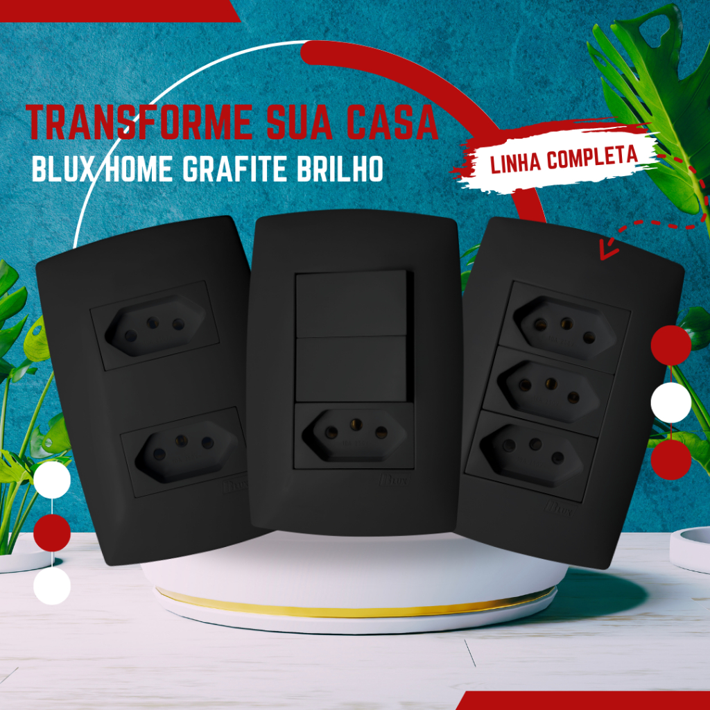 Seu Estilo, Suas Escolhas: Monte Seu Kit de Tomadas e Interruptores B.Lux Home Grafite em Oferta na Shopee