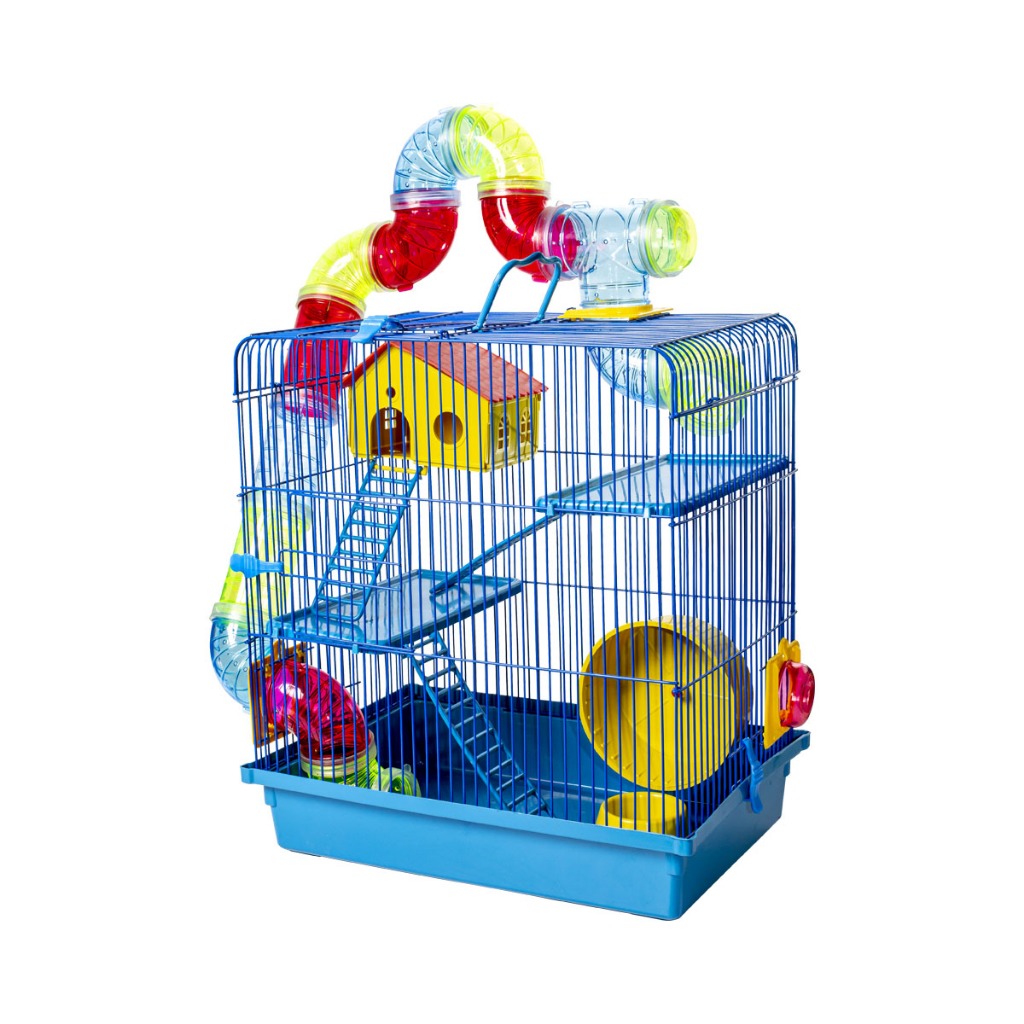 Gaiola De Hamster Com Casa Grande Completa 3 Andares Tubo