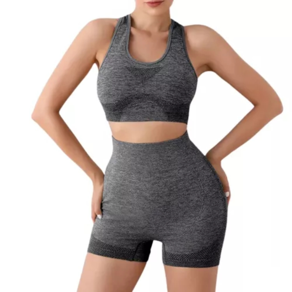 conjunto fitness top short levanta bumbum confortavel sem costura material alta qualidade treinos e academia legging